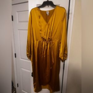 New Gold silk dress